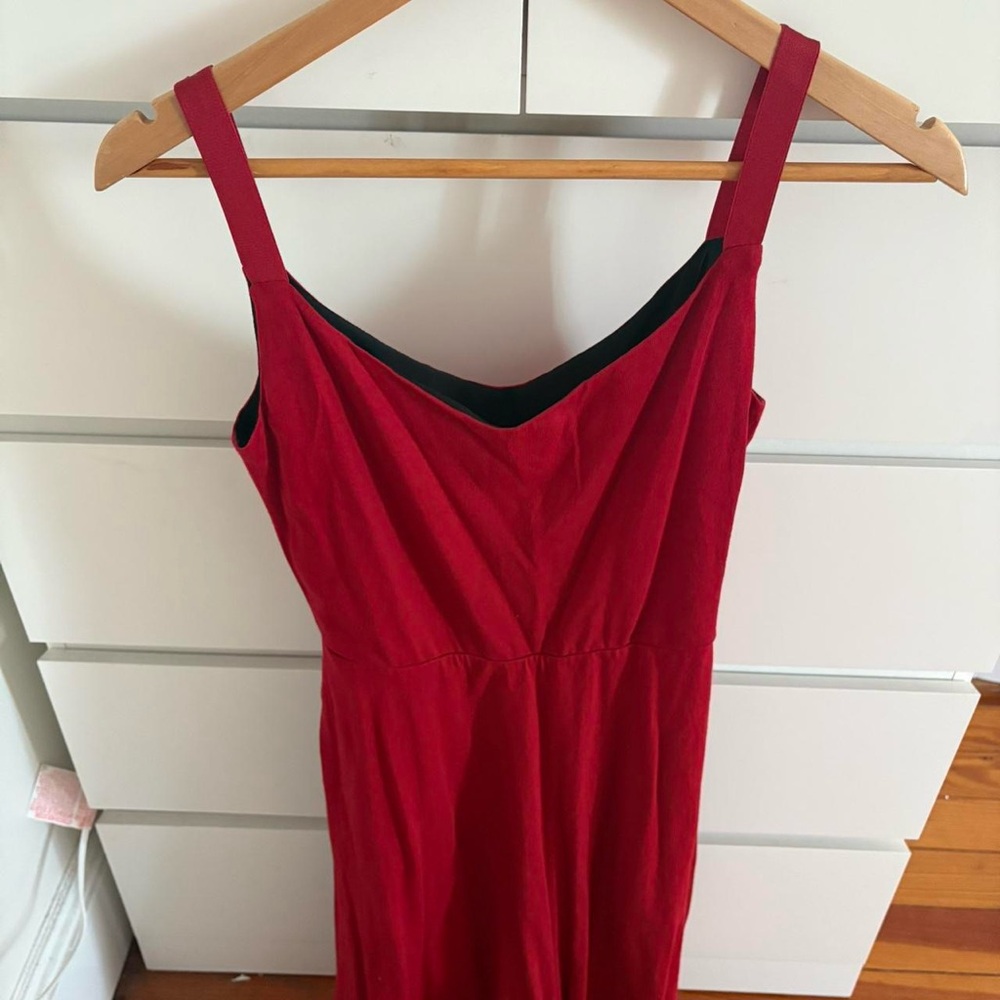 District Strapless Red Dress